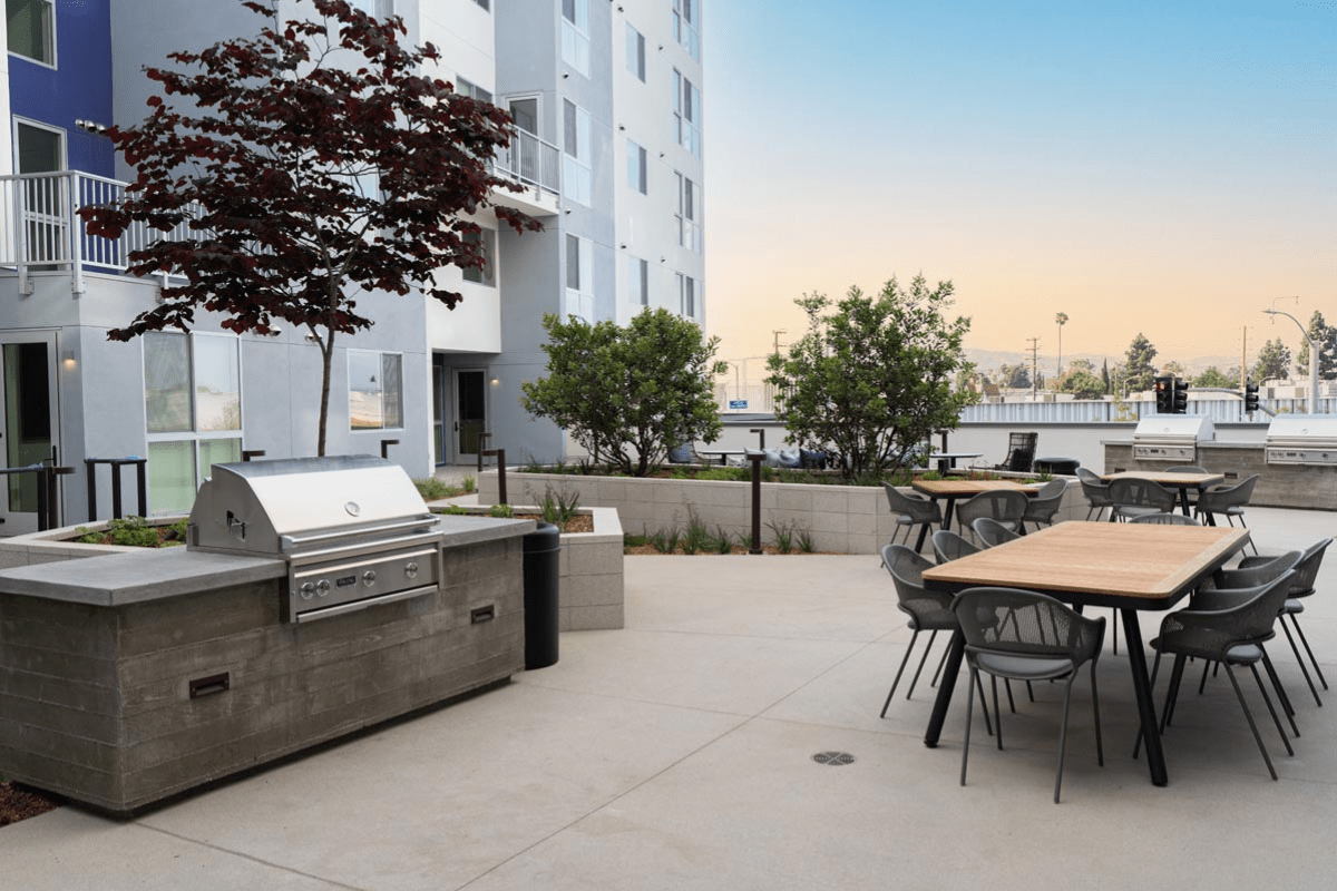 bbq grills and outdoor lounge at Upper Ivy