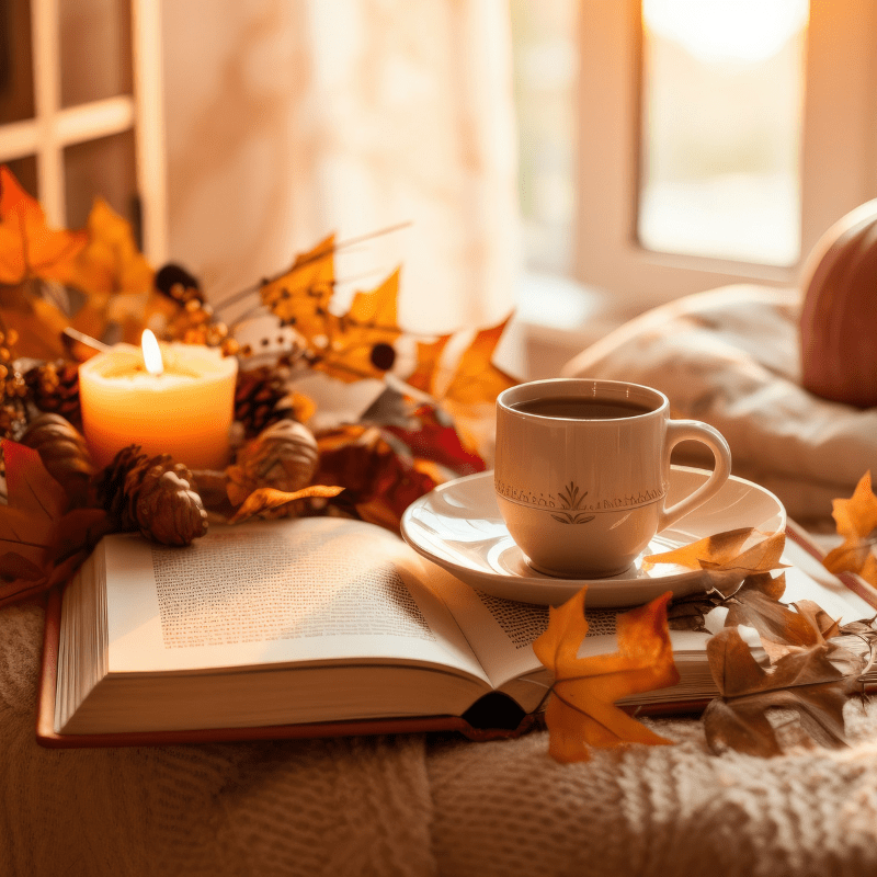cozy fall reading nook
