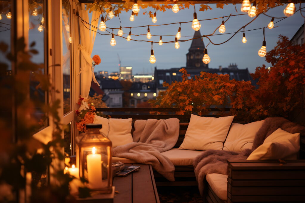 Fairy lights balcony balcony spruce up upper ivy apartments